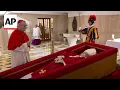 Vatican releases of Pope Francis in coffin