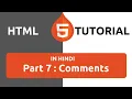 HTML Tutorial in Hindi Part 7 - HTML Comments Comments in HTML How to Comment in HTML Code