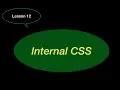 HTML and CSS Tutorial 12 Internal CSS program in HTML Cascading Style Sheet