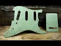 Mint Green Stratocaster Pickguard SSS with 11 or 8 holes Matching Trem Cover SET - Engraved