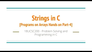 Strings in C Hands-on Part-4