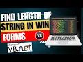 Find Length of String in VB Net AGTAMILTECH
