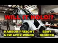 Harbor Freight Apex Winch Hang Test and Offroad Test Can it Hang a V8 4runner