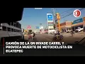 Lagu Muere motociclista tras ser embestido por camión de la GN que invade carril del Mexibús