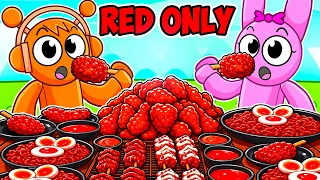Roblox Mukbang But We ONLY Eat One COLOR..
