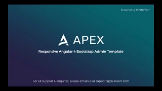 Apex Angular 4 Bootstrap Admin Template - Introduction Customization