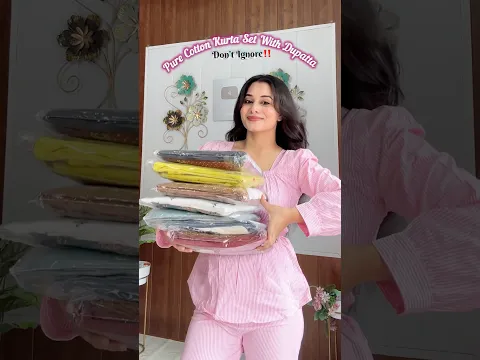 Pure Cotton Kurta Set With Dupatta 🫶🏻 Premium Suits For Festival/College/Office ✨ #shortvideo