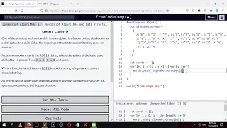 Caesars Cipher - JavaScript Algorithms and Data Structures Projects