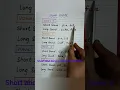 short and long vowel sound A