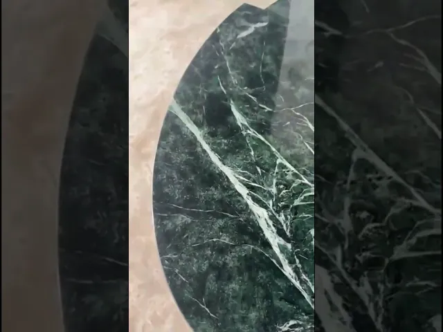 Marble Coffee Table Stacked Emerald Design Veins