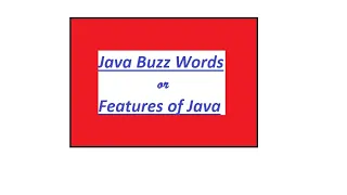 Java Buzz Words Features of Java Java Programming Telugu lectures