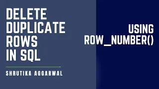Delete Duplicate Rows in SQL Common Table Expression CTE Row - Number Over Partition By