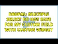 Drupal Multiple select do not save for my custom field with custom widget
