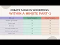 How to Insert Table to WordPress by TablePress plugin on any theme part 1