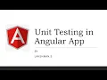 Unit Testing in Angular