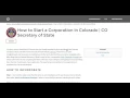 How to Start a Corporation in Colorado CO Secretary of State