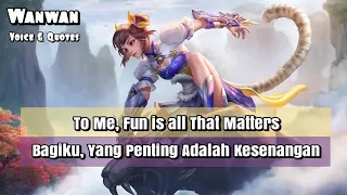 Wanwan Voice and Quotes Mobile Legends dan Artinya