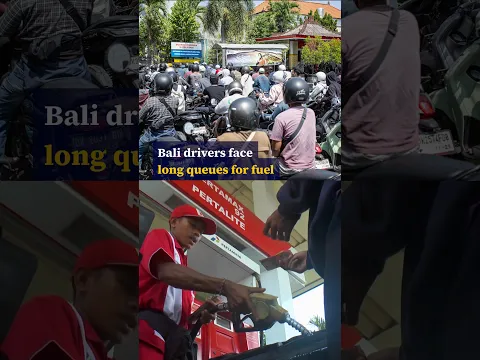 Bali drivers face long queues for fuel