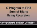 C Program to Find Sum of Digits Using Recursion