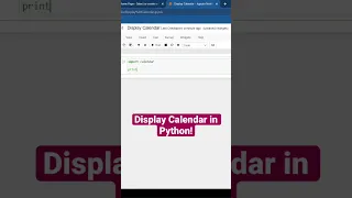 Display Calendar in Python SUPER EASY