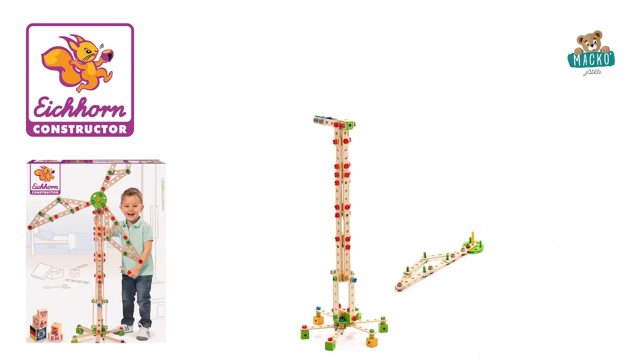 Fa építőjátékok Eichhorn - Fa építőjáték szélmalom Constructor Windmill Eichhorn - 4