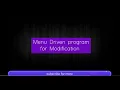 Menu driven program on binary file to perform MODIFICATION
