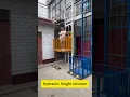 Small hydraulic cargo elevator for warehouse and household