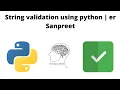 String Validation Python ersanpreet