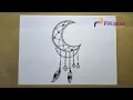 How to Draw a Dream Catcher Very Easy step by step
