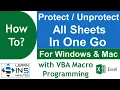 How to protect unprotect all sheets in one go using VBA in Excel