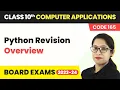 Python Revision - Overview Class 10 Computer Applications Chapter 8 Code 165 CBSE 2024-25