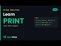 The print Function in Python Your First Program Zero to Pro
