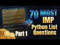 Most Important Python List Interview Questions List practice part 1 DON T MISS