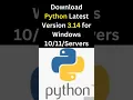Download Python 3 14 for Windows 11 10 or Servers