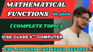 Mathematical functions in java complete explanation class ICSE computer theory Java