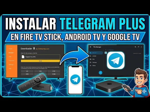 Instalar Telegram Plus en Fire tv stick, Android y Google tv