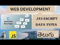 Web Development JAVASCRIPT DATA TYPES DETAIL EXPLANATION in Telugu Lesson - 7