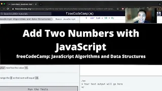 Add Two Numbers with JavaScript Basic JavaScript freeCodeCamp tutorial