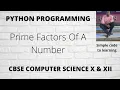 Python Program to Find Prime Factors of a Number Hindi
