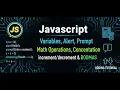 JavaScript 01 Variables Alert Prompt Math Operations Concatenation -