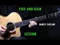 how to play Fire and Rain on guitar by James Taylor acoustic guitar lesson tutorial