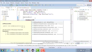 Java Creating Menus