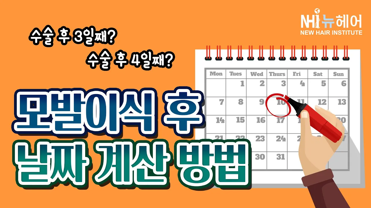 모발이식 후 날짜 계산 방법 - 뉴헤어 I 모발이식