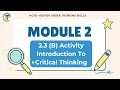 HOTS Module 2 2 3 B Critical Thinking Activity Solutions