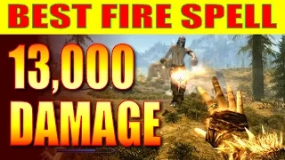 Skyrim Remastered - Best Fire Spell 13 000 DAMAGE Ahzidal s Ring of Arcana Ignite Spell