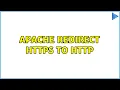 apache redirect HTTPS to HTTP