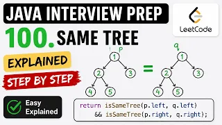 Java Interview Prep LeetCode 100 Same Tree Java Tutorial beginners