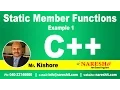 Static Data Members Example 1 C Tutorial Mr Kishore