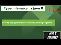 15 Type Inference in java 8 How to use the Type Inference in java with examples