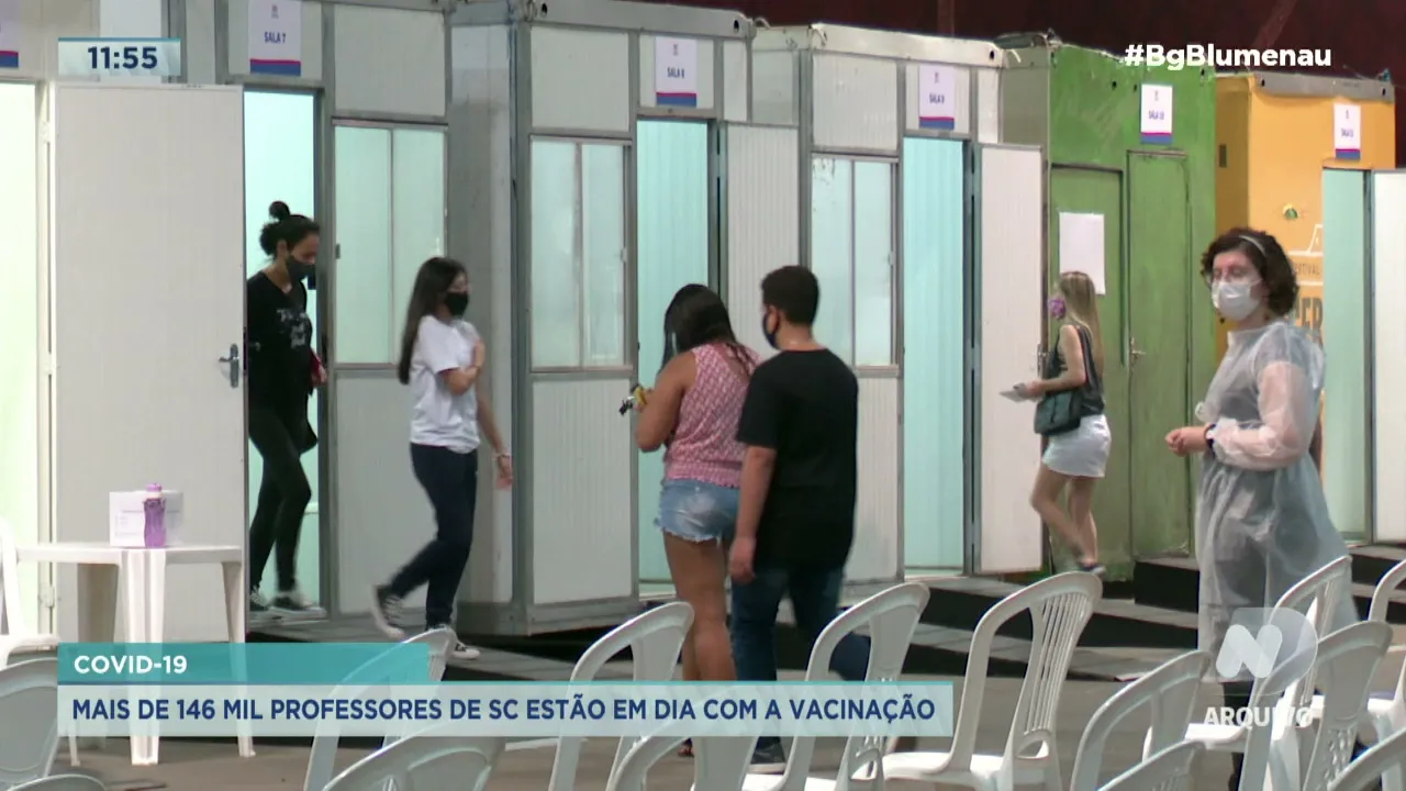 Mais de 146mil professores de SC estão em dia com a vacinação
